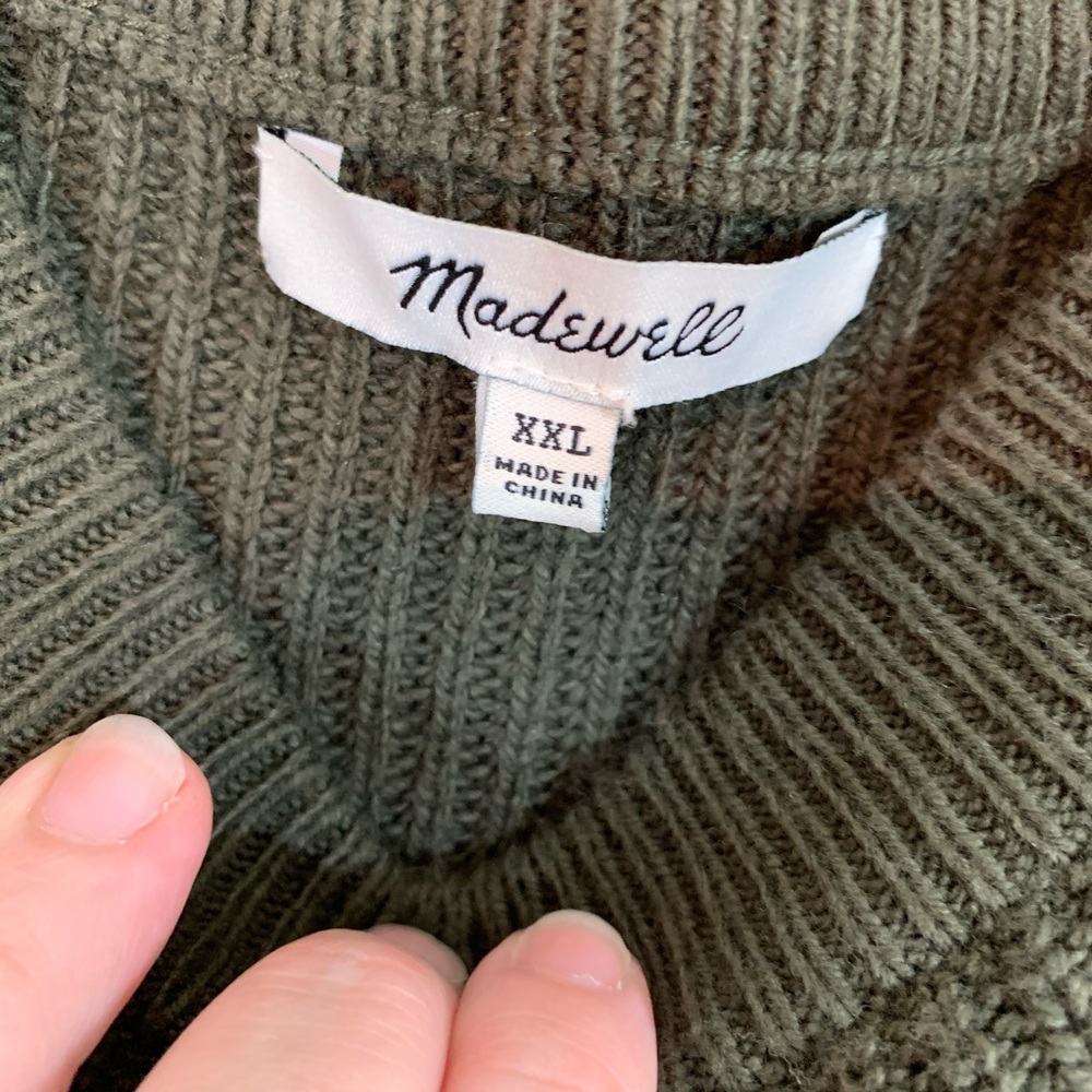 Madewell Dark Olive Green Patch Pocket Sweater - Picture 4 of 4